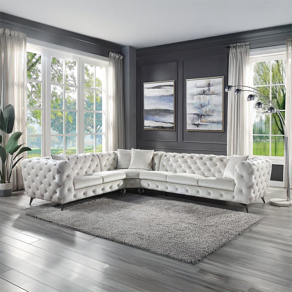 ACME Atronia Sectional Sofa – front view – Lusso Furniture Miami