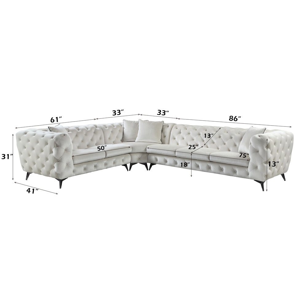 ACME Atronia Sectional Sofa – close-up – Lusso Furniture Miami