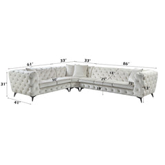 ACME Atronia Sectional Sofa – close-up – Lusso Furniture Miami