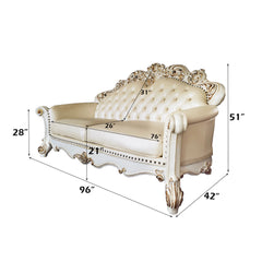 ACME Vendome Sofa with 5 Pillows – close-up – Lusso Furniture Miami