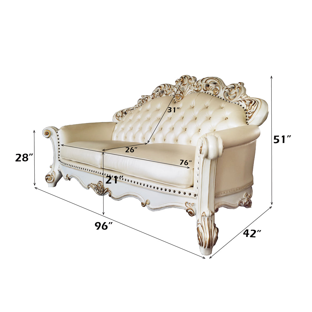 ACME Vendome Sofa with 5 Pillows – close-up – Lusso Furniture Miami
