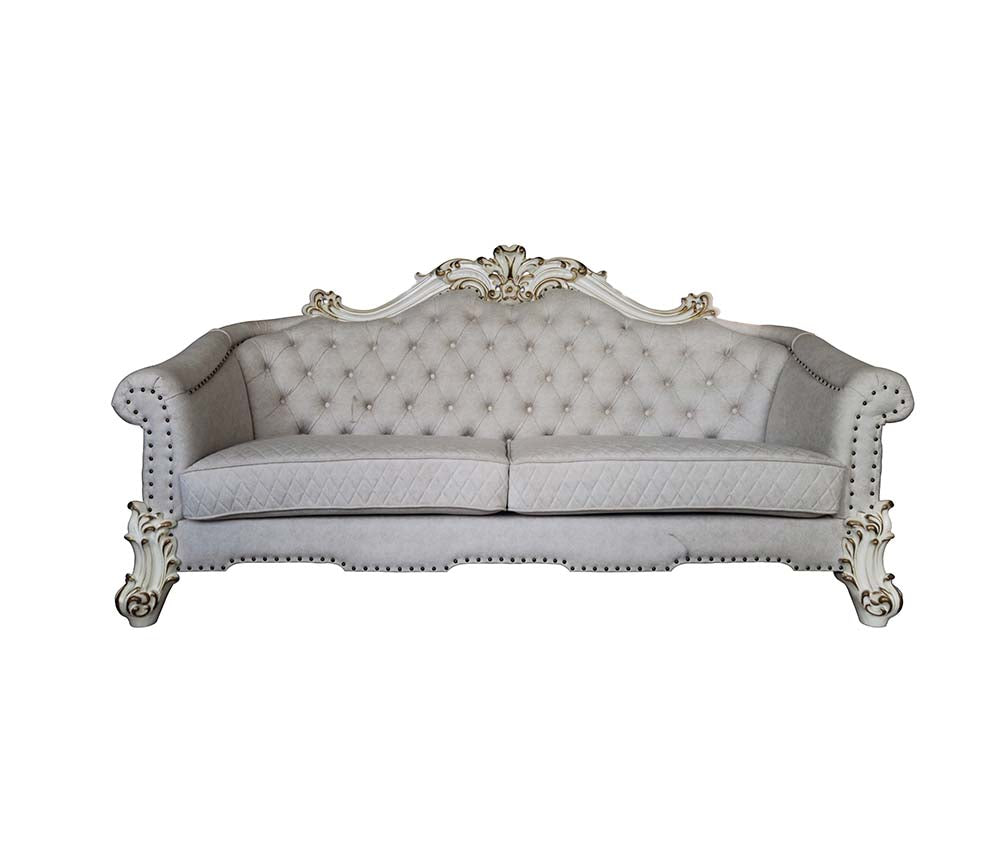 ACME Vendome II Sofa with 6 Pillows – angle view – Lusso Furniture Miami