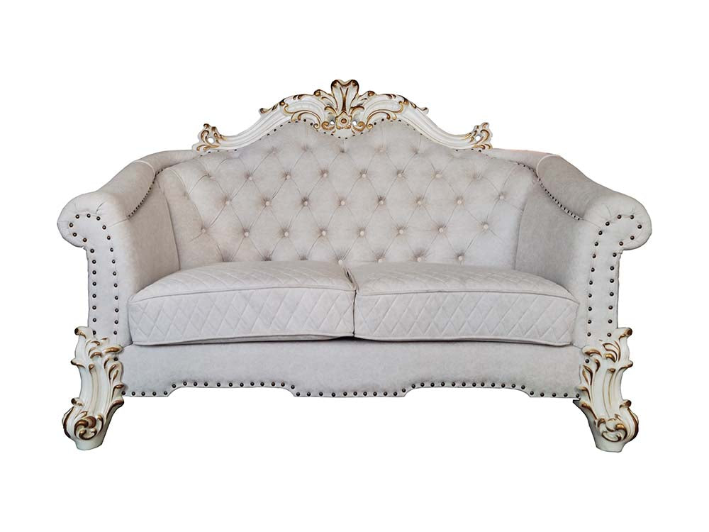 ACME Vendome II Loveseat with 4 Pillows – angle view – Lusso Furniture Miami