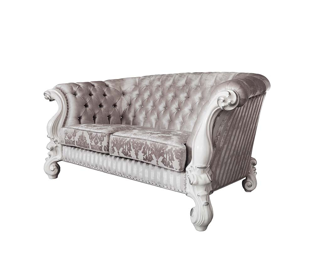 ACME Versailles Loveseat with 5 Pillows – front view – Lusso Furniture Miami