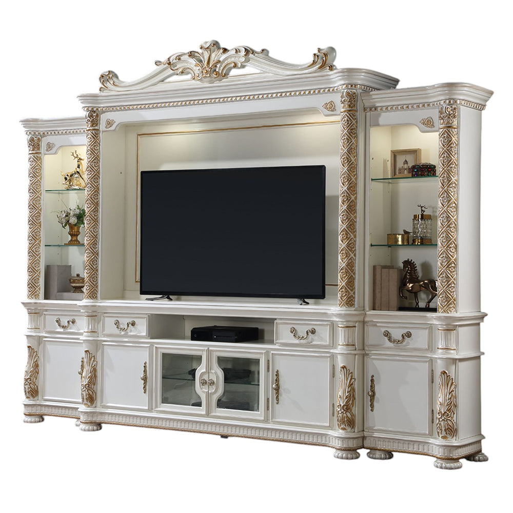 ACME Vendome II Entertainment Wall Unit – angle view – Lusso Furniture Miami