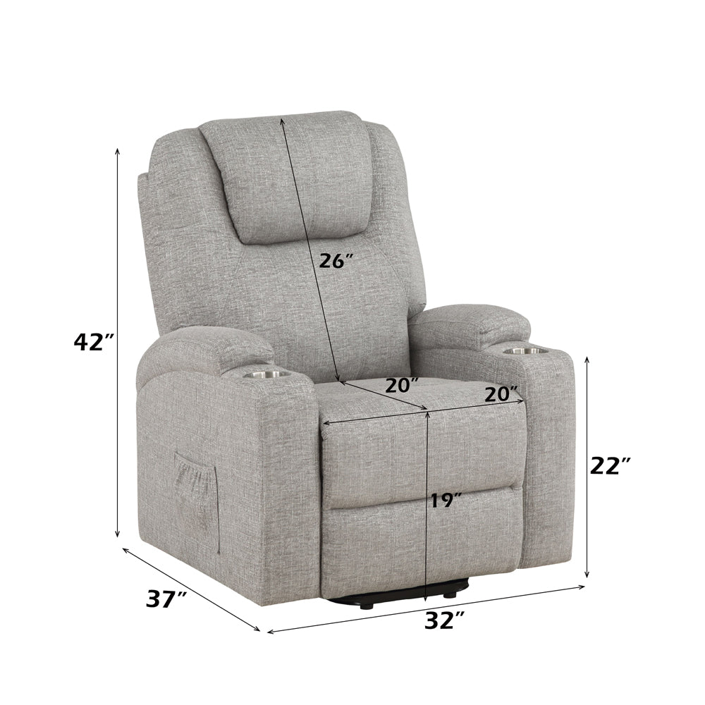 ACME Evander Power Lift Massage Recliner – view 32 – Lusso Furniture Miami