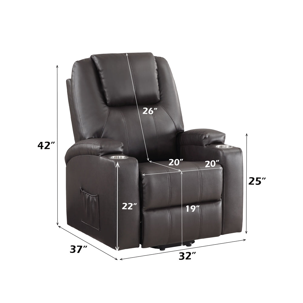 ACME Evander Power Lift Massage Recliner – finish detail – Lusso Furniture Miami