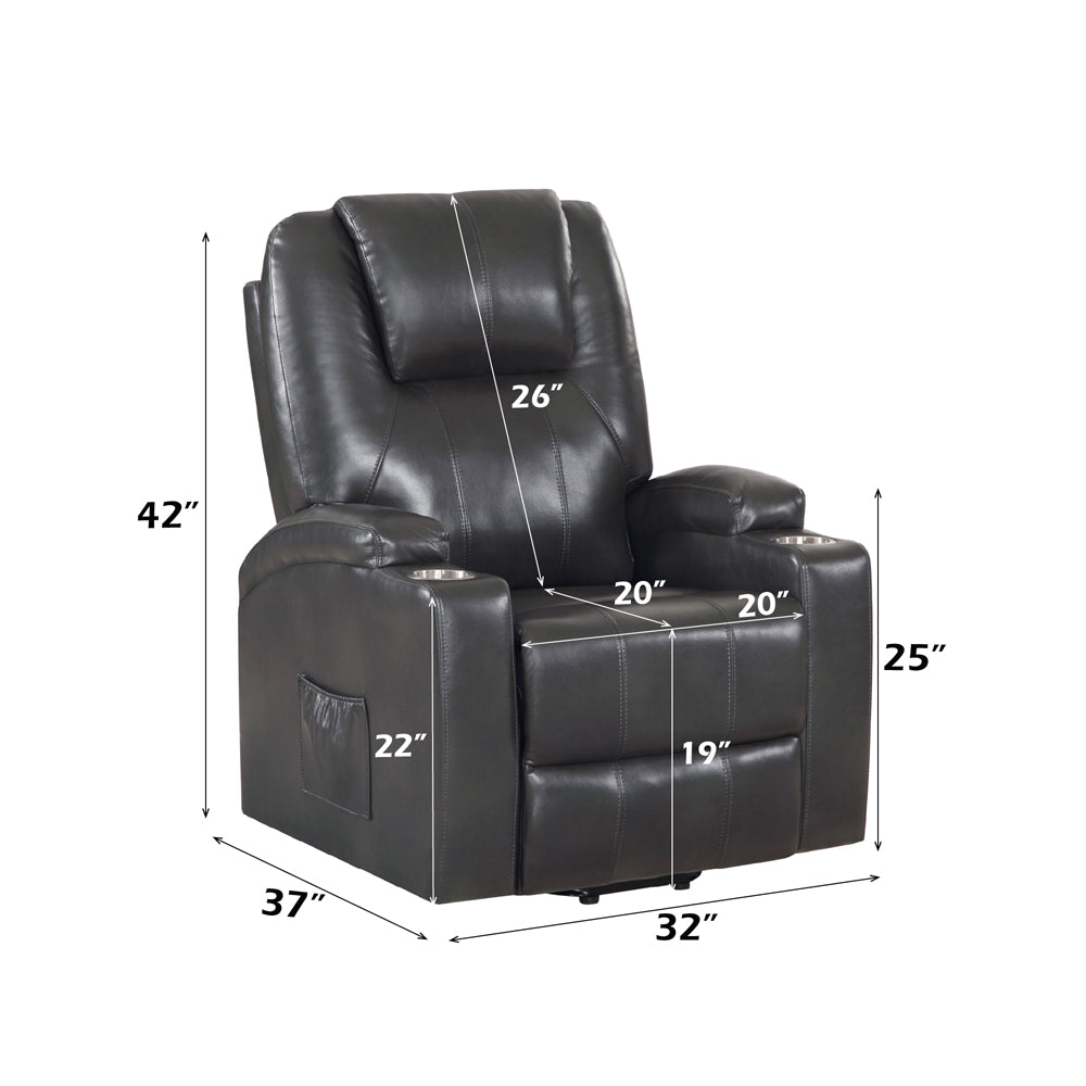 ACME Evander Power Lift Massage Recliner – view 21 – Lusso Furniture Miami