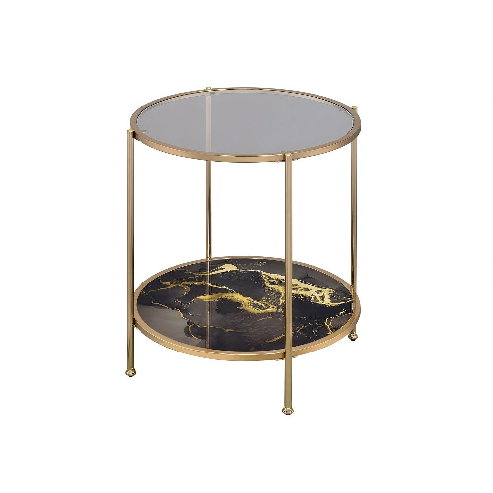 ACME Fiorella End Table – angle view – Lusso Furniture Miami