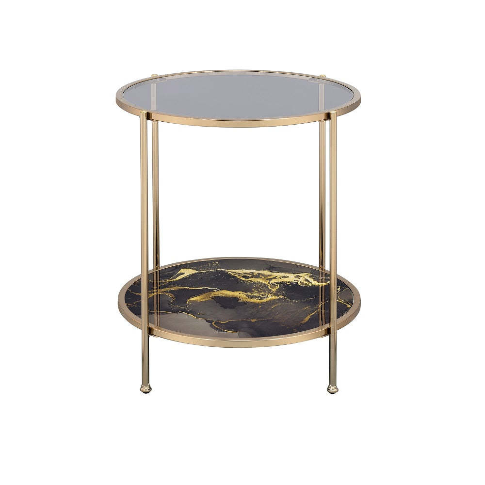 ACME Fiorella End Table – side view – Lusso Furniture Miami