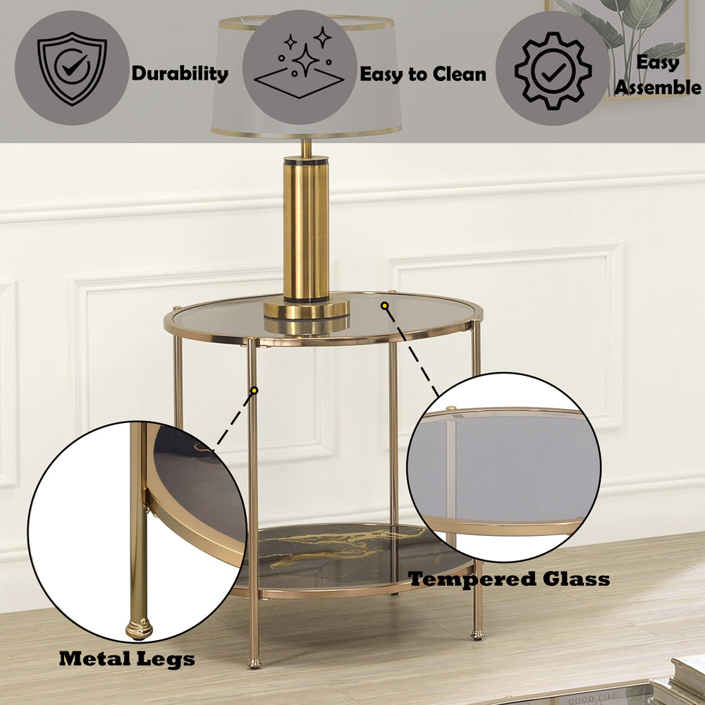 ACME Fiorella End Table – back view – Lusso Furniture Miami