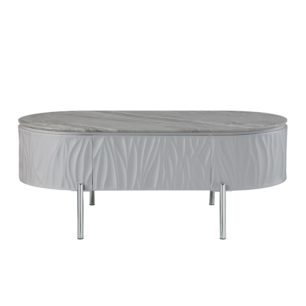 ACME Yukino Coffee Table – side view – Lusso Furniture Miami