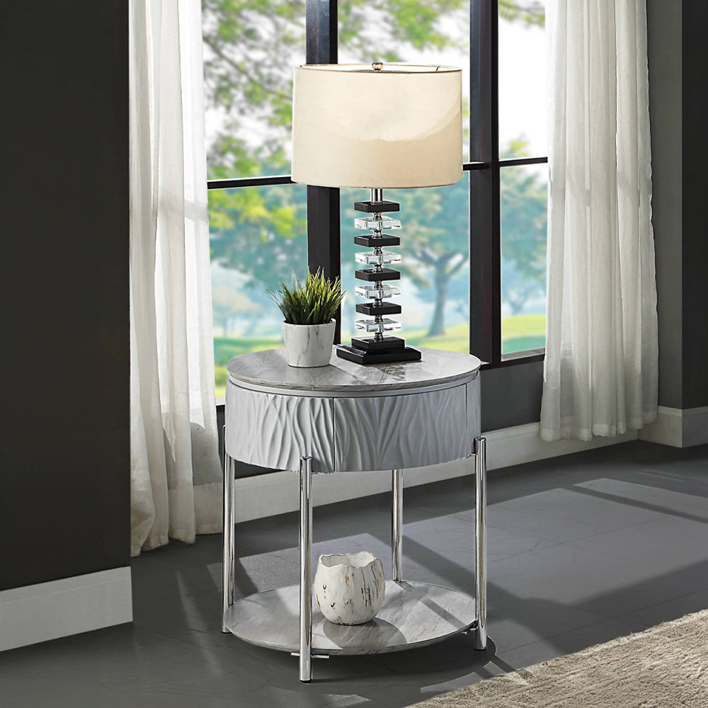 ACME Yukino End Table – front view – Lusso Furniture Miami