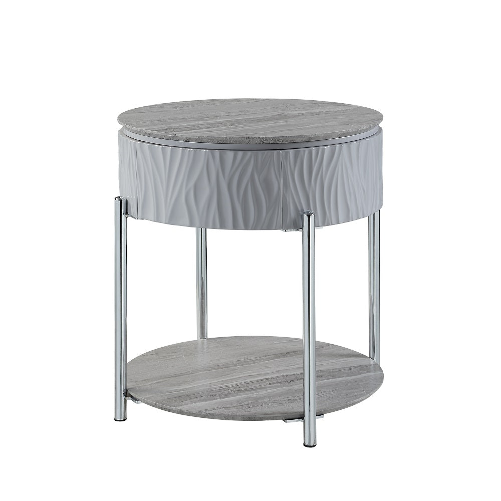 ACME Yukino End Table – angle view – Lusso Furniture Miami