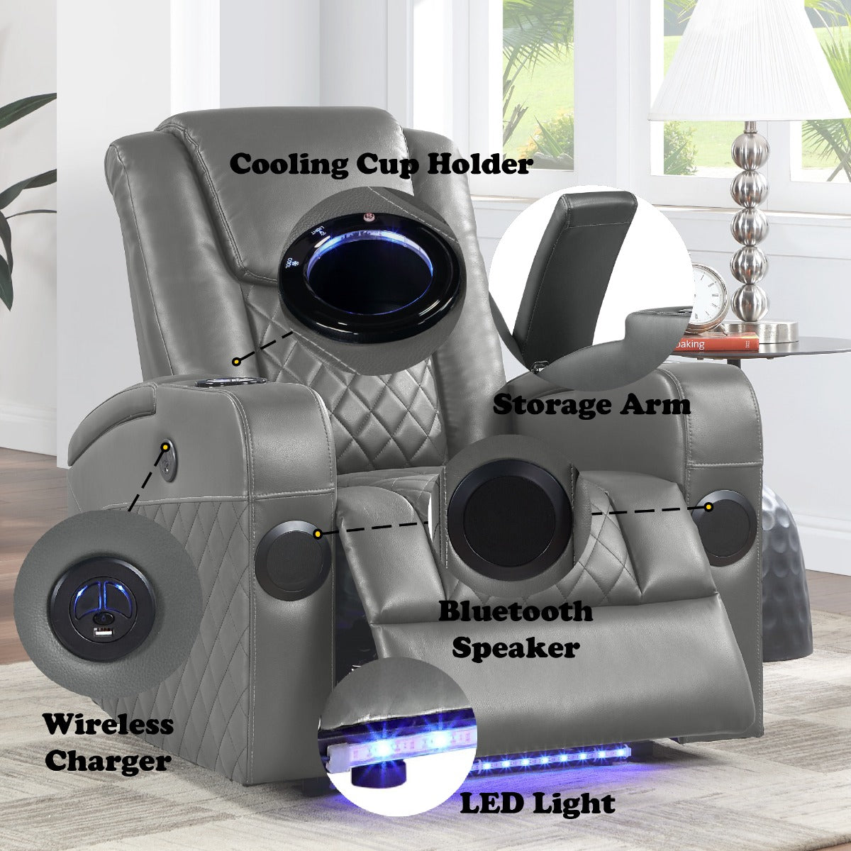 ACME Alair Power Motion Recliner – view 23 – Lusso Furniture Miami