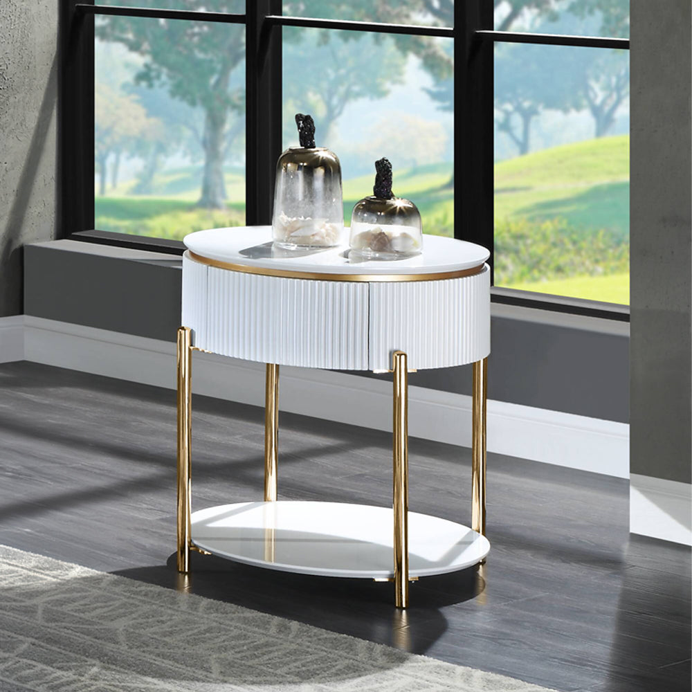 ACME Daveigh End Table – front view – Lusso Furniture Miami