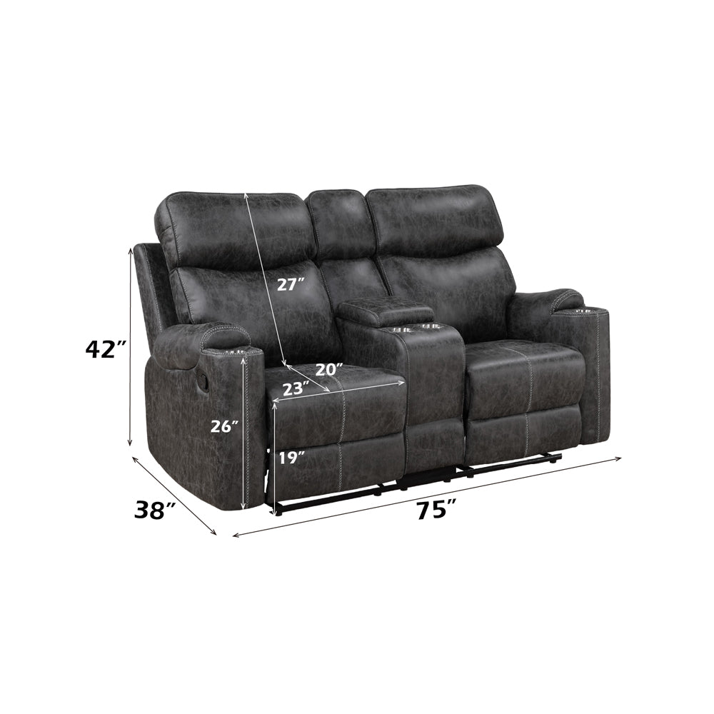 ACME Hirah Motion Loveseat – close-up – Lusso Furniture Miami