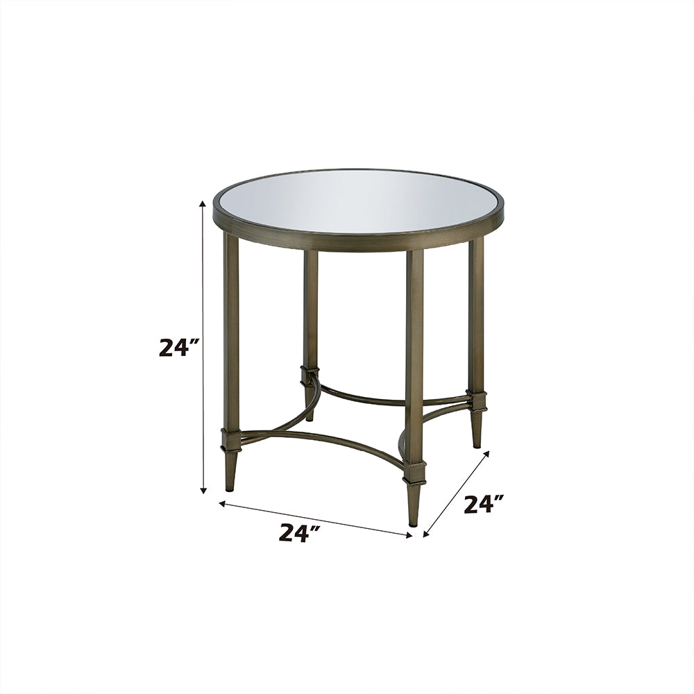 ACME Aditya End Table – back view – Lusso Furniture Miami