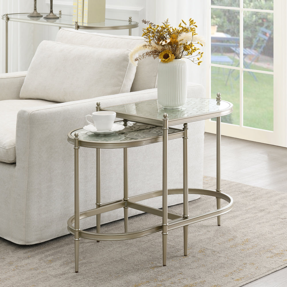 ACME Zaba Nesting Table – front view – Lusso Furniture Miami