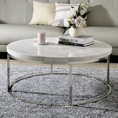 ACME Zaidee Marble Coffee Table – front view – Lusso Furniture Miami