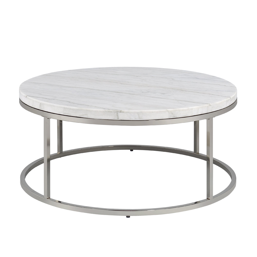 ACME Zaidee Marble Coffee Table – side view – Lusso Furniture Miami