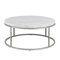 ACME Zaidee Marble Coffee Table – side view – Lusso Furniture Miami