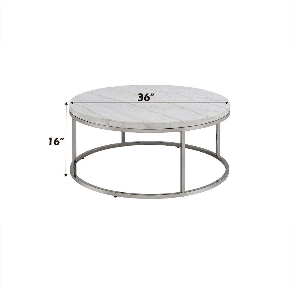 ACME Zaidee Marble Coffee Table – back view – Lusso Furniture Miami