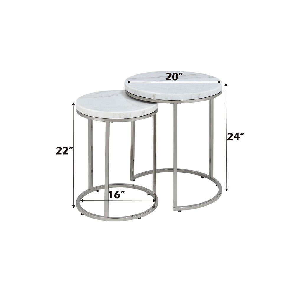 ACME Zaidee Nesting Table Set – room setting – Lusso Furniture Miami