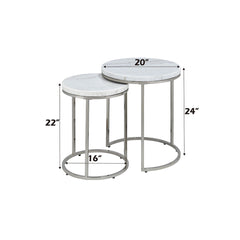 ACME Zaidee Nesting Table Set – room setting – Lusso Furniture Miami