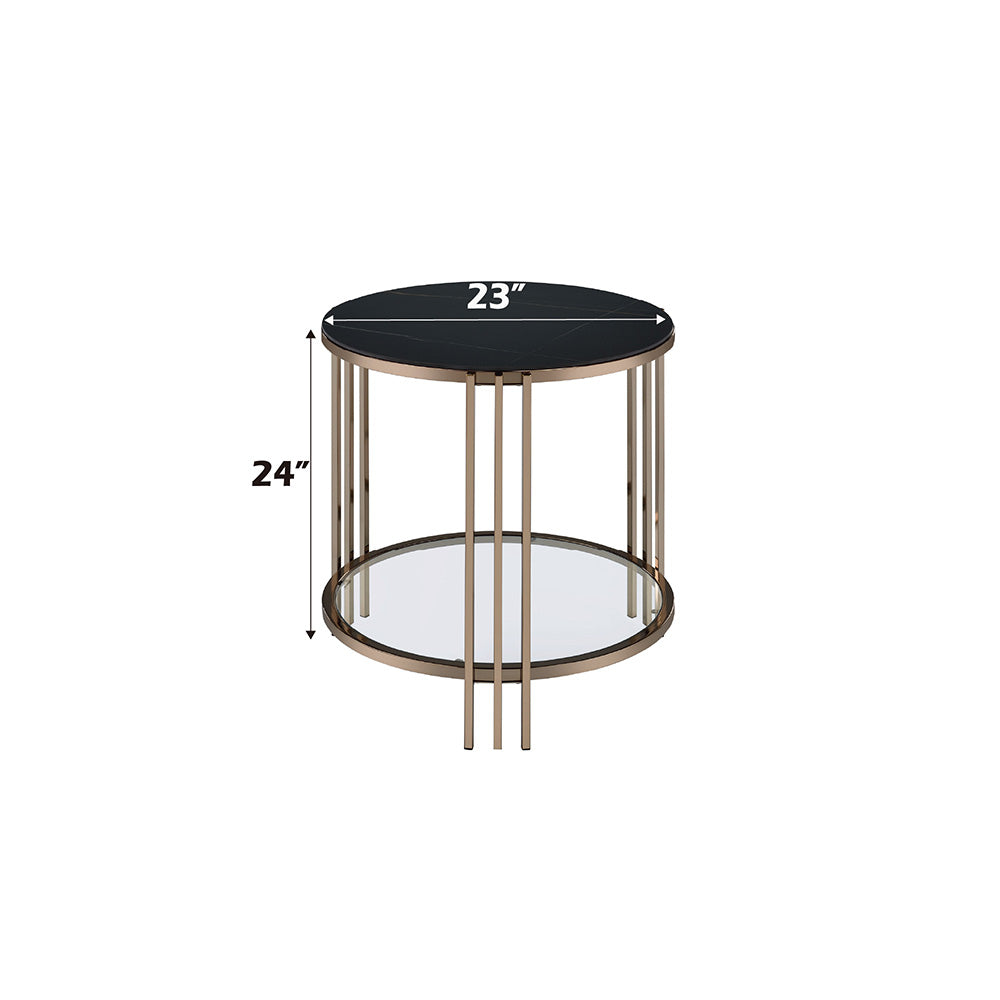 ACME Zaidee End Table – side view – Lusso Furniture Miami