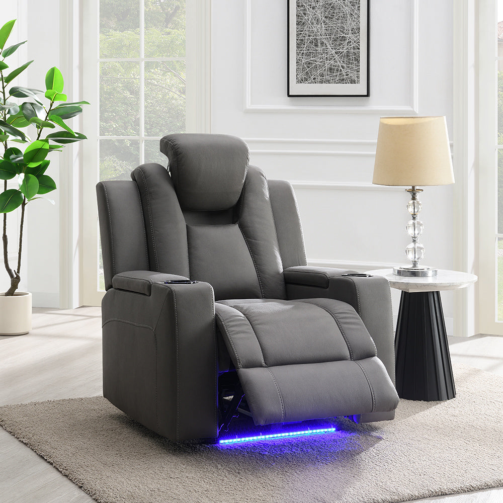 ACME Leuco Power Motion Recliner – front view – Lusso Furniture Miami