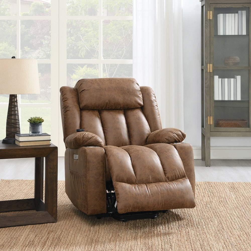 ACME Omarion Power Lift Massage Recliner – angle view – Lusso Furniture Miami