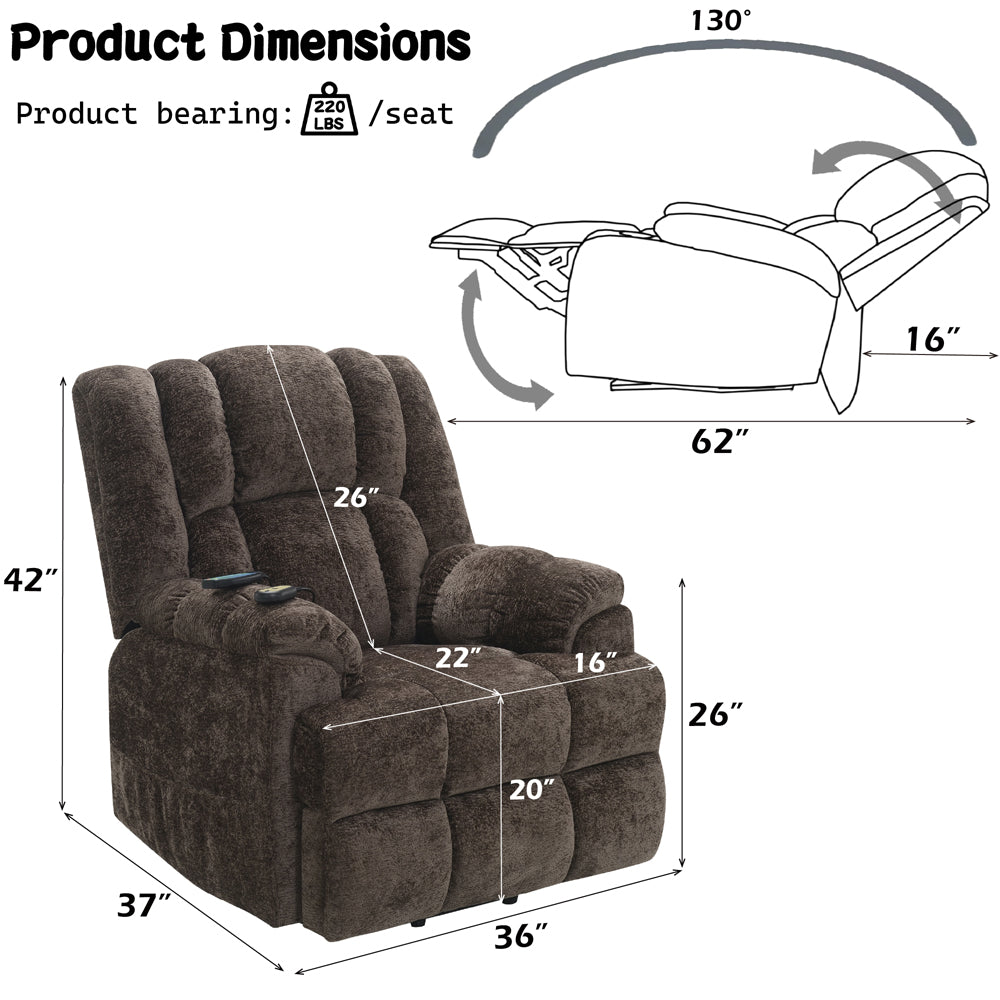 ACME Pacay Power Lift Massage Recliner – view 13 – Lusso Furniture Miami