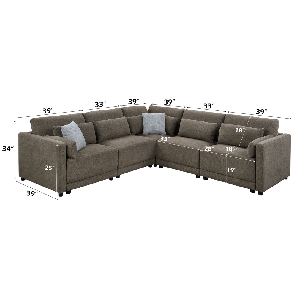 ACME Rylie Modular Armless Chair – view 13 – Lusso Furniture Miami
