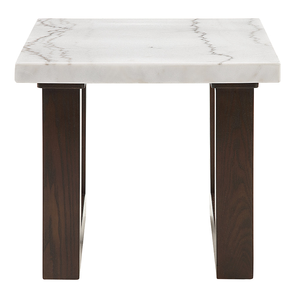 ACME Edwyn Marble Top End Table – side view – Lusso Furniture Miami
