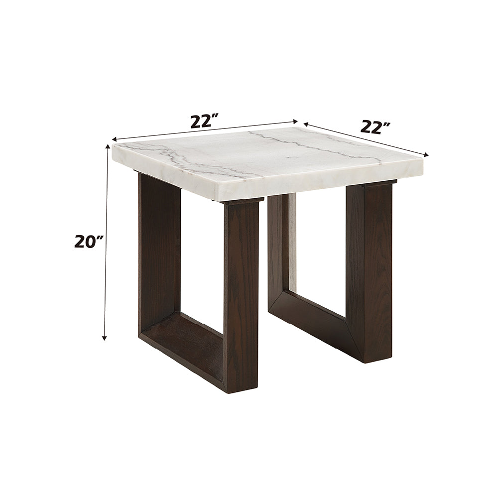 ACME Edwyn Marble Top End Table – room setting – Lusso Furniture Miami