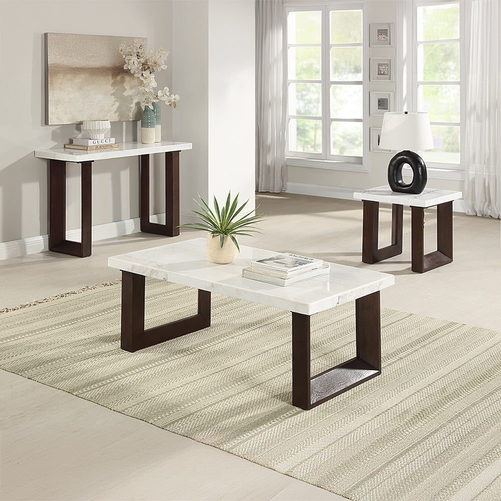 ACME Edwyn Marble Top End Table – detail – Lusso Furniture Miami