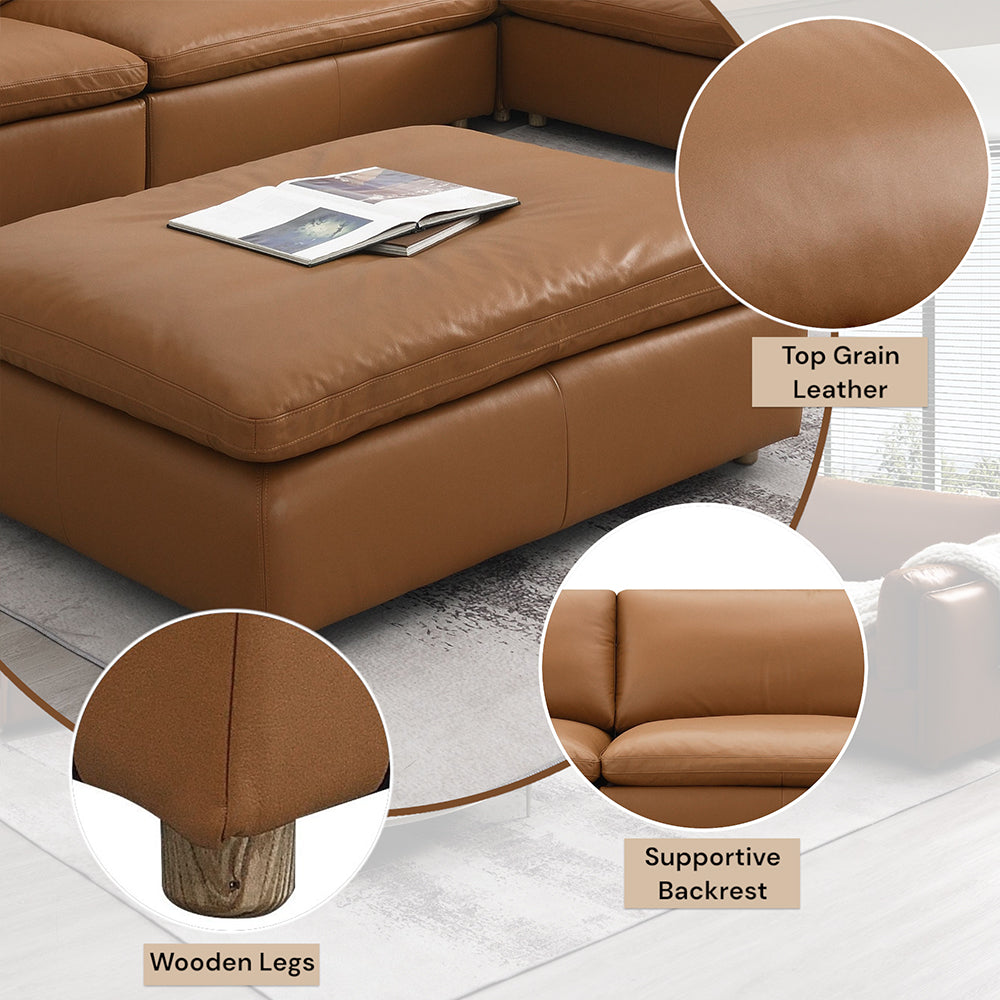 ACME Brighton Ottoman – back view – Lusso Furniture Miami