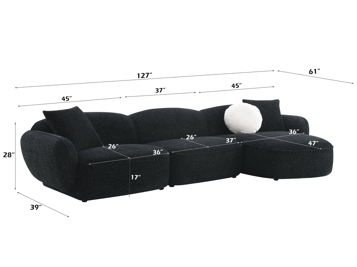 ACME Lucifer Sectional Sofa – close-up – Lusso Furniture Miami