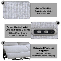 ACME Eastre Power Motion Sofa – alternate view – Lusso Furniture Miami