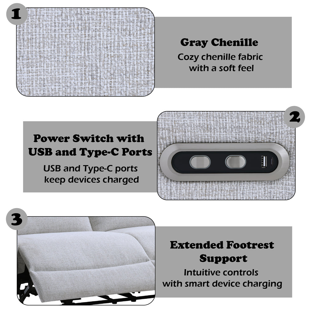 ACME Eastre Power Motion Sofa – alternate view – Lusso Furniture Miami