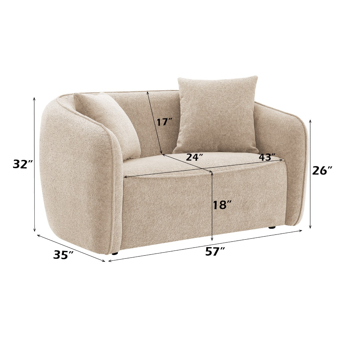 ACME Keith Loveseat – alternate view – Lusso Furniture Miami