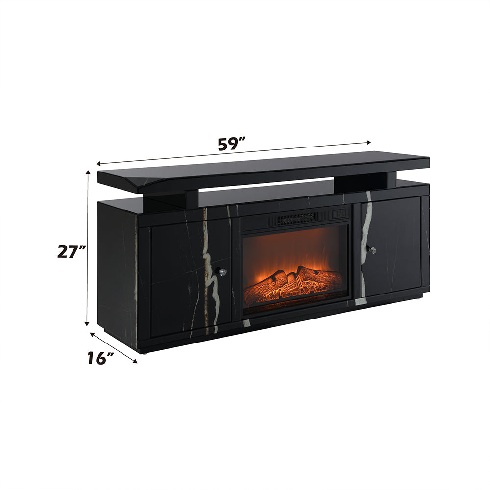 ACME Drisana TV Stand with Fireplace – back view – Lusso Furniture Miami