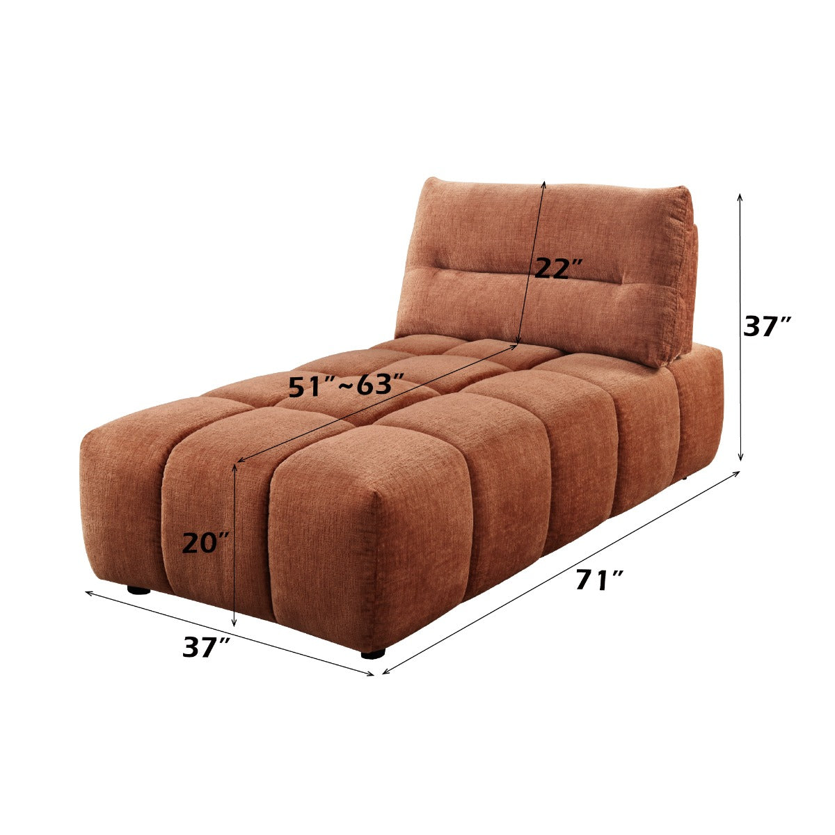 ACME Loanna Modular Chaise – finish detail – Lusso Furniture Miami