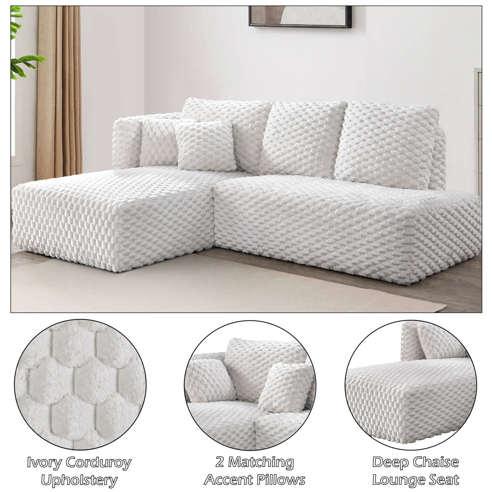 ACME Manya Sectional Sofa – alternate view – Lusso Furniture Miami