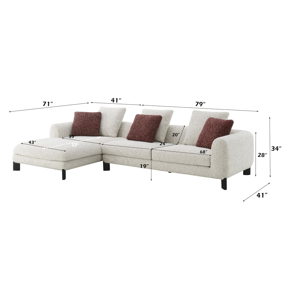 ACME Mardi Sectional Sofa – alternate view – Lusso Furniture Miami