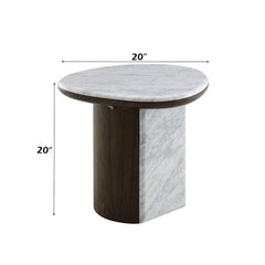 ACME Haidar Marble End Table – room setting – Lusso Furniture Miami