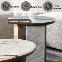 ACME Haidar Marble End Table – back view – Lusso Furniture Miami