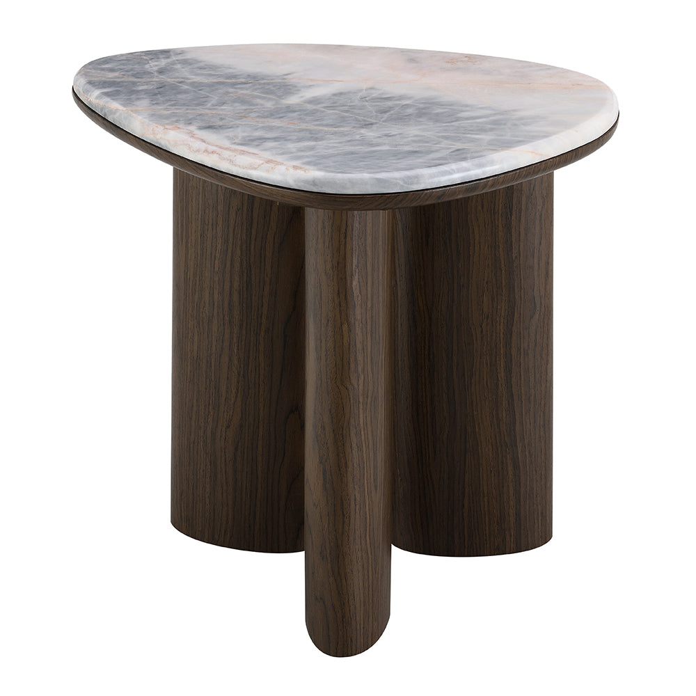 ACME Hanale Marble End Table – angle view – Lusso Furniture Miami