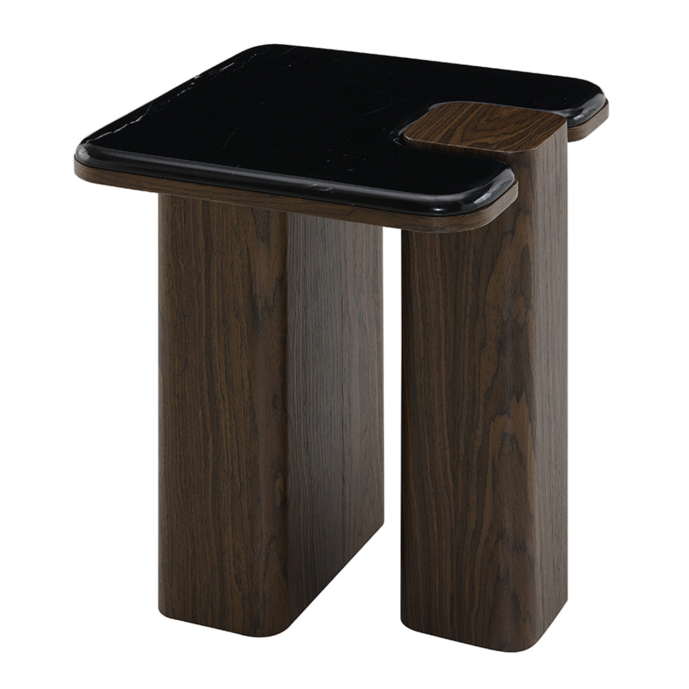 ACME Dana Marble End Table – angle view – Lusso Furniture Miami